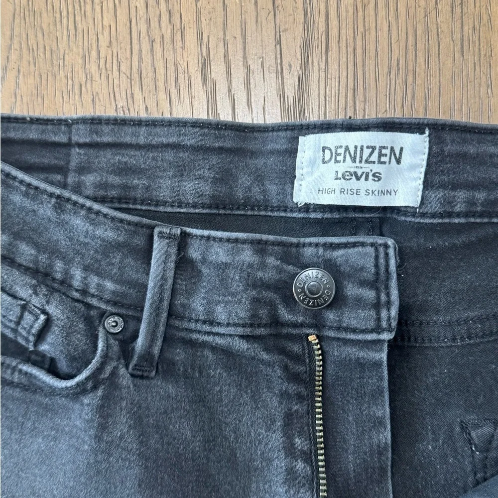 Denizen Levi’s Mens 33x30 Black Slim Straight Jeans Stretch Dark Wash Denim